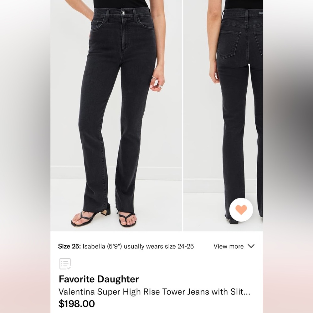 Valentina Super High Rise Tower Jeans w Slit Hem